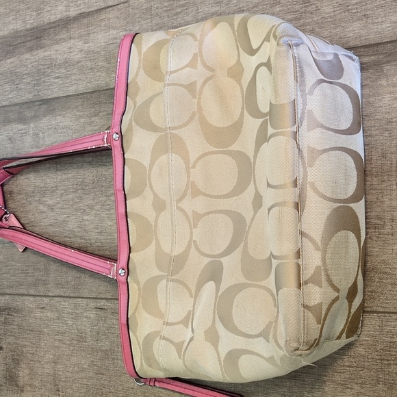 Coach Pink and Tan Women's Bag - Picture 8 of 14